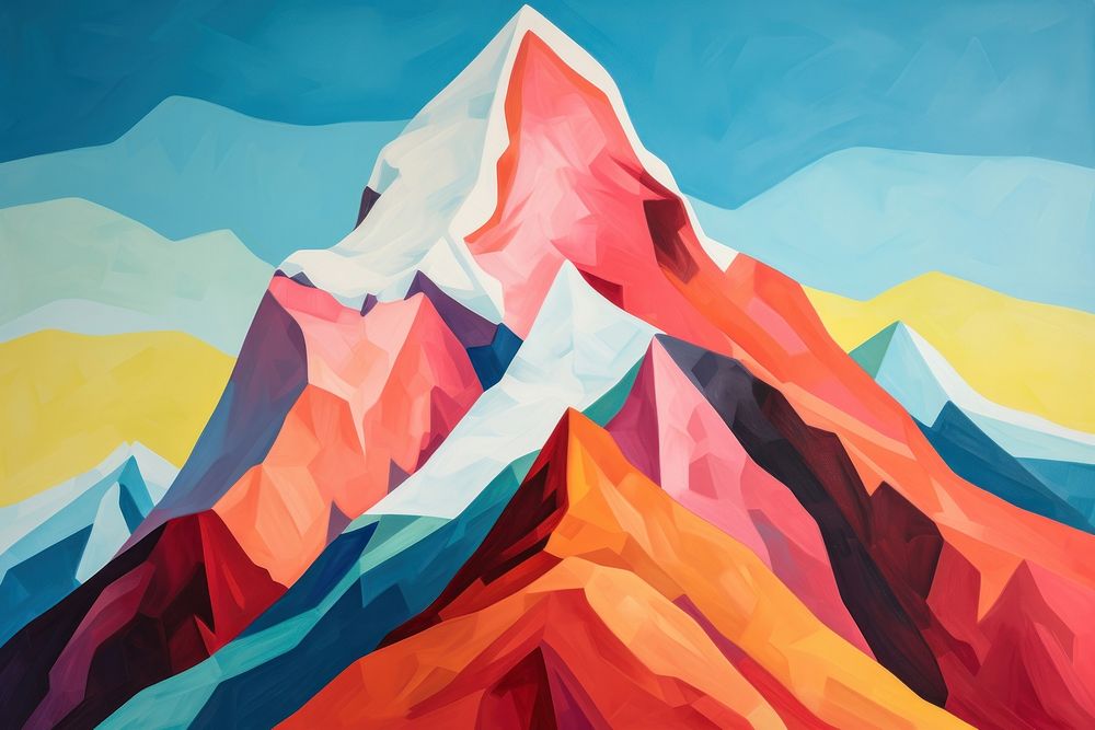 Mountain mountain painting nature.