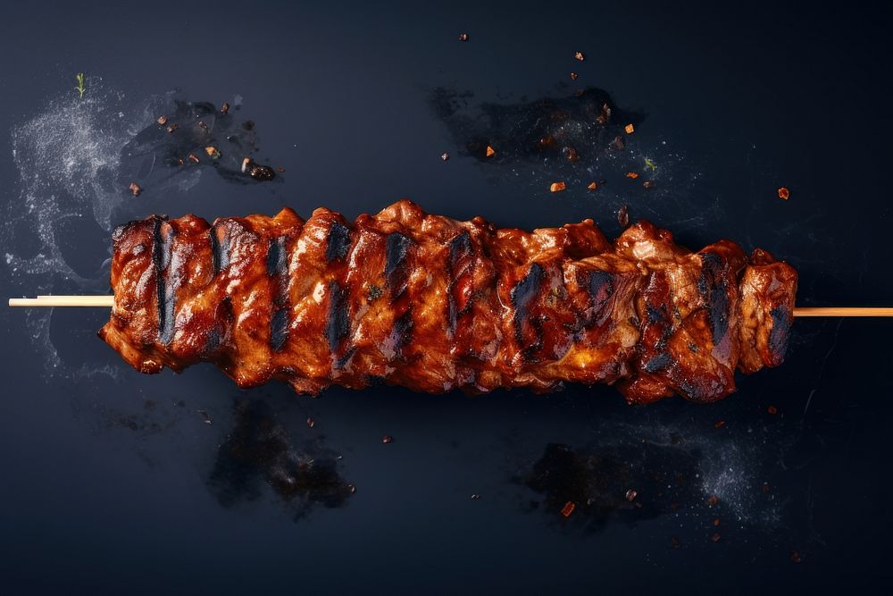 Grilling cooking kebab meat.