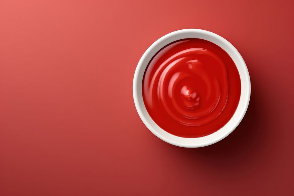 Ketchup ketchup bowl refreshment.