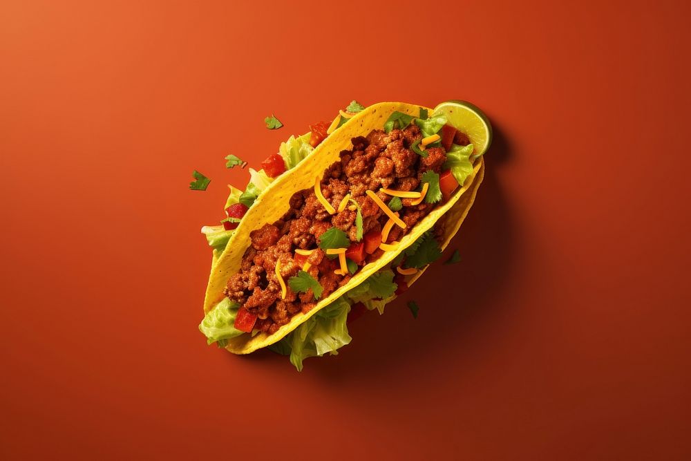 Taco food vegetable freshness.