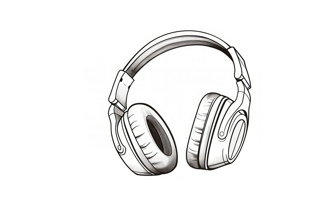 Headphones headphones headset sketch.