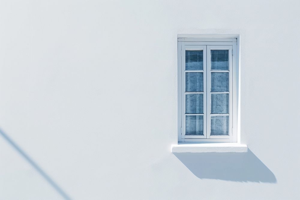 White window architecture transparent windowsill.