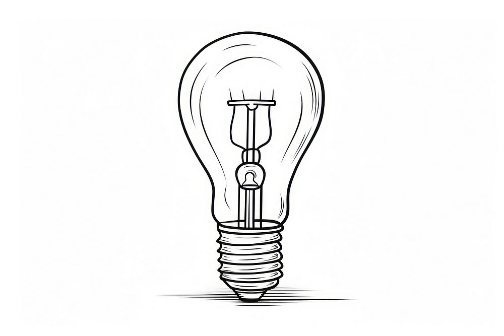 Lamp lightbulb sketch line.