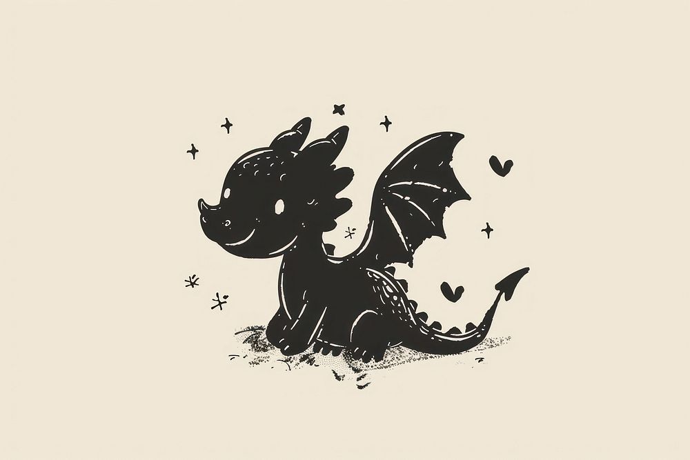 Dragon animal black representation.