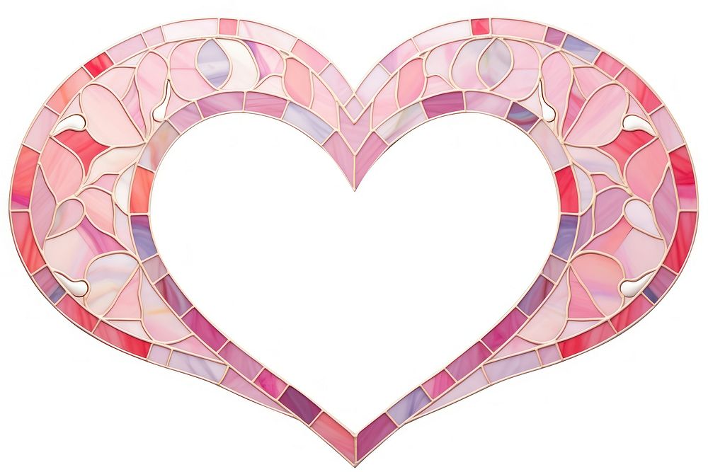 Arch art nouveau pink Heart heart white background.