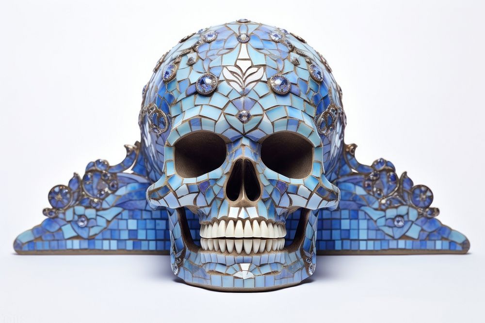 Arch art nouveau Skull mosaic creativity.