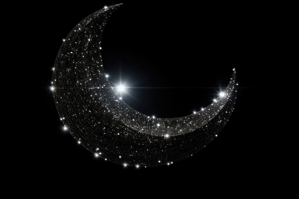 Moon shape sparkle light glitter astronomy outdoors nature.