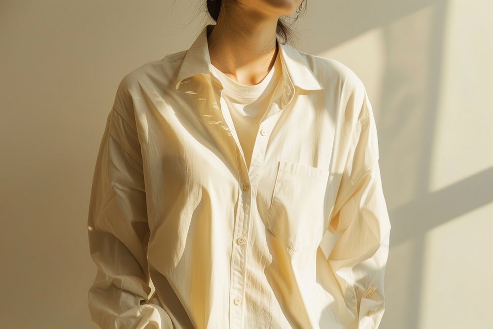 White shirt sleeve blouse coathanger.