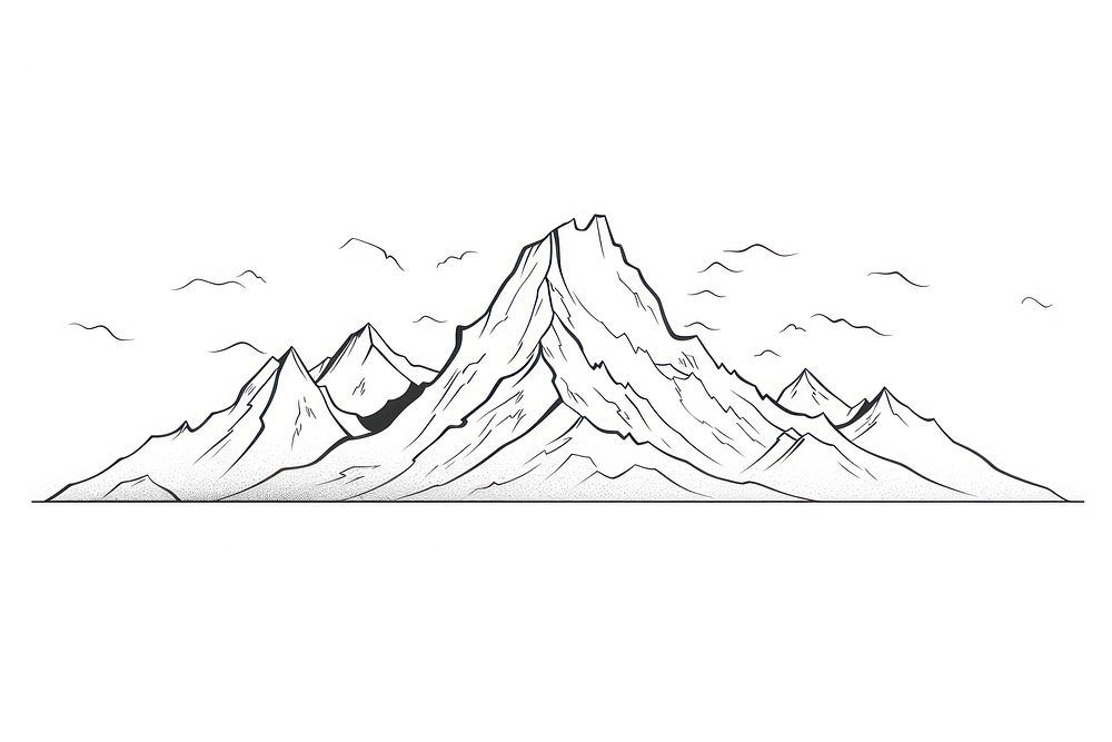 Mountain sketch outdoors drawing.