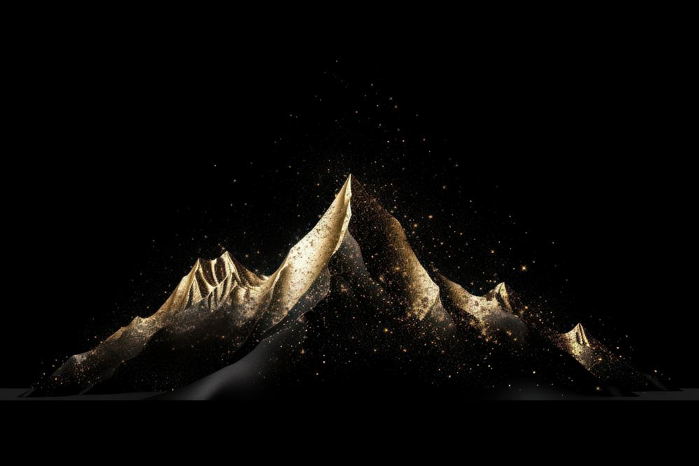 Mountain shape sparkle light glitter landscape nature night.