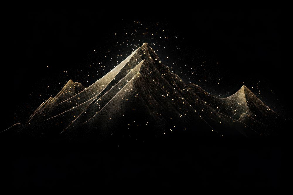 Mountain shape sparkle light glitter outdoors nature night.