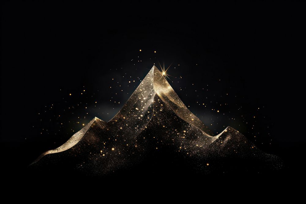 Mountain shape sparkle light glitter nature night star.