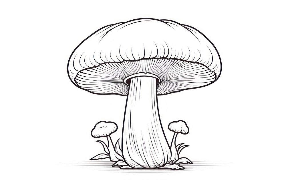 Mushroom sketch drawing fungus.