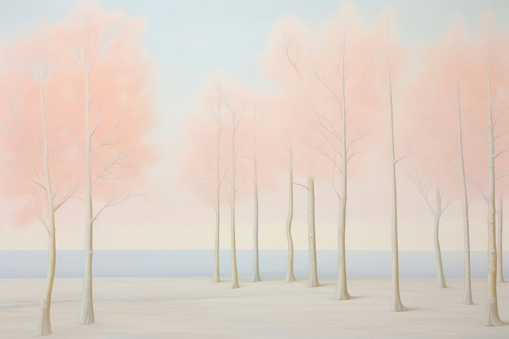 Painting of trees backgrounds landscape drawing.