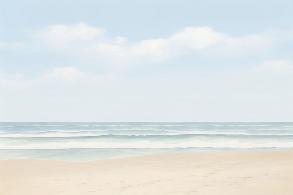 Painting of beach border backgrounds outdoors horizon.
