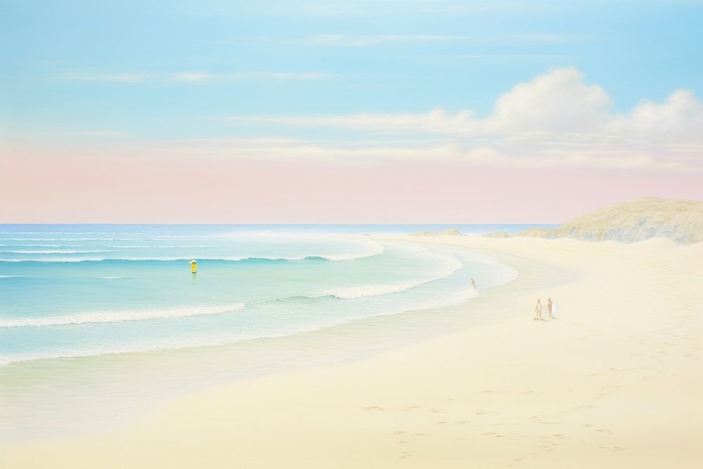 Painting of beach landscape outdoors horizon.