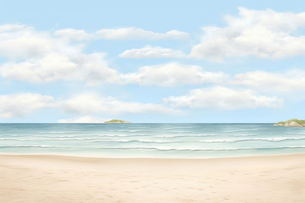 Painting of beach outdoors horizon nature.