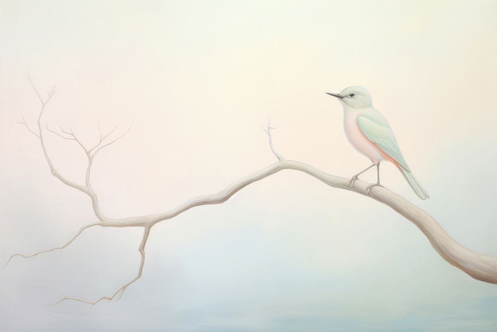 Painting of bird drawing animal sketch.