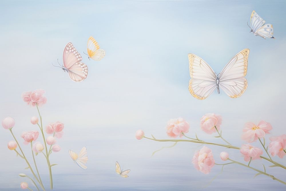 Painting of butterflies butterfly outdoors insect.