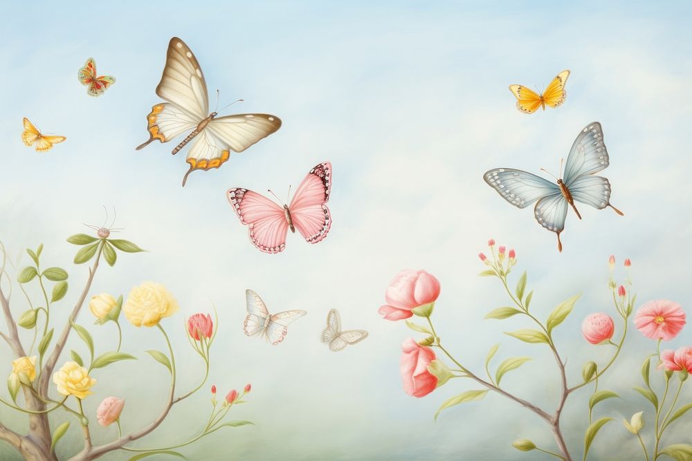 Painting of butterflies butterfly drawing insect.