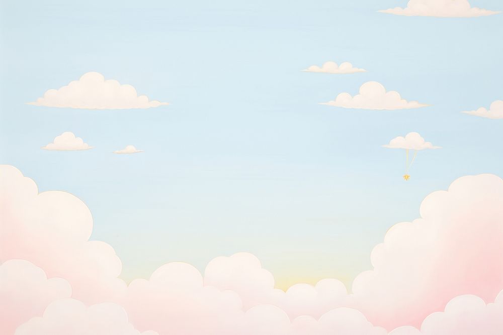 Painting of cloud border backgrounds outdoors nature.