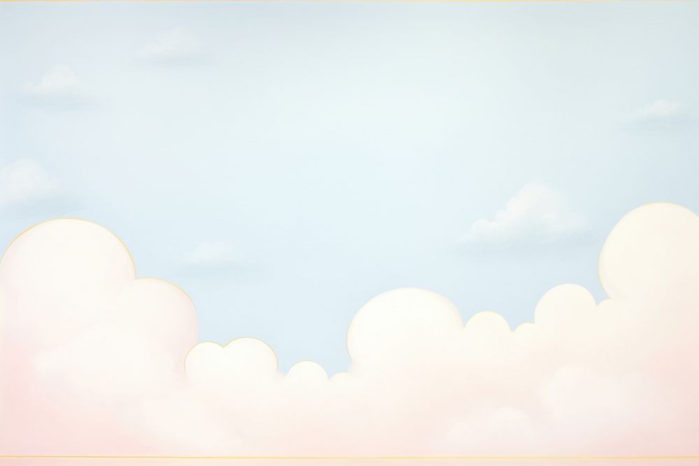 Painting of cloud border backgrounds nature sky.