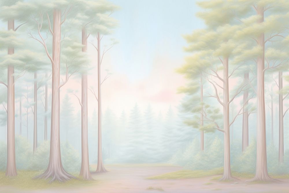 Painting of forest border backgrounds outdoors nature.