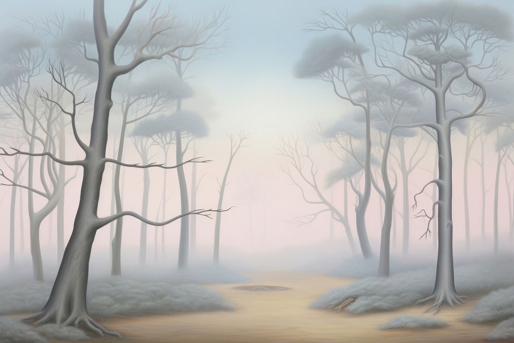 Painting of forest backgrounds outdoors nature.