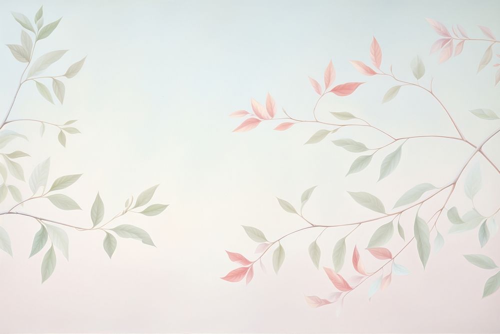 Painting of leaf border backgrounds pattern architecture.