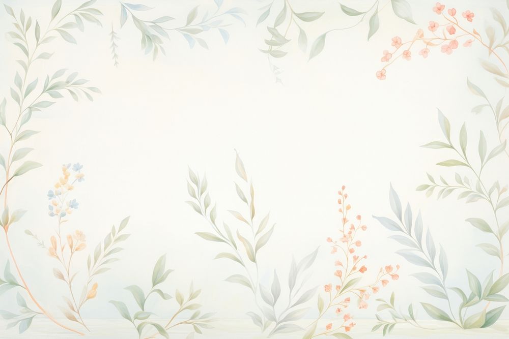 Painting of leaf border backgrounds pattern wallpaper.
