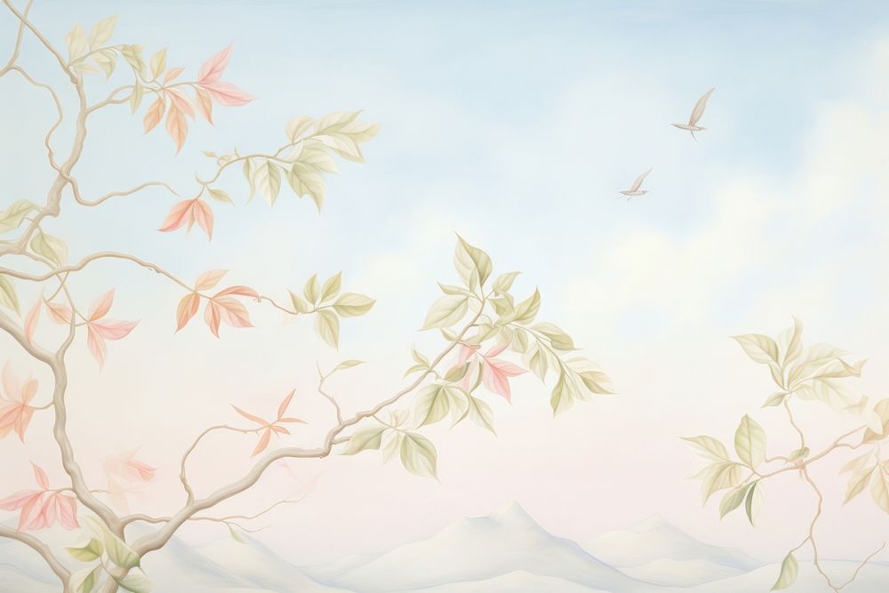 Painting of leaf border backgrounds pattern drawing.