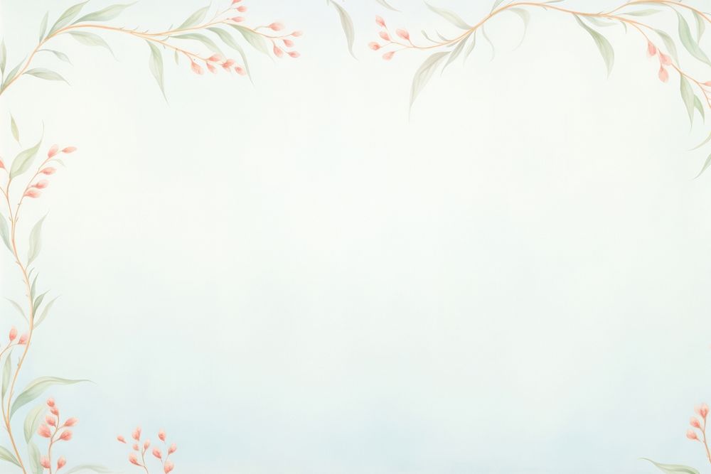 Painting of leaf border backgrounds pattern tranquility.