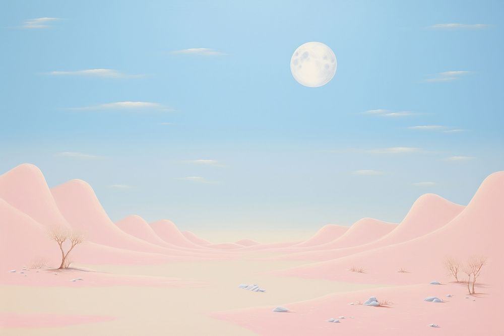 Painting of moon border backgrounds landscape outdoors.