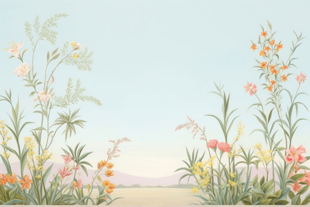 Painting of plant border outdoors pattern nature.