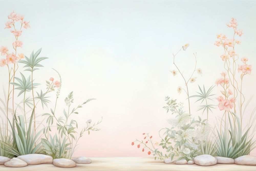 Painting of plant border pattern flower wall.
