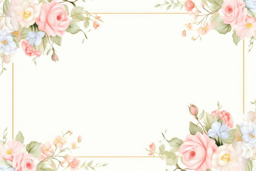 Painting of rose border backgrounds pattern inflorescence.
