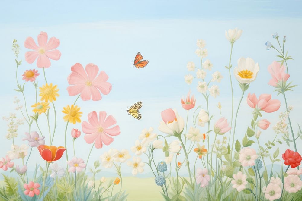 Painting of summer border backgrounds butterfly outdoors.