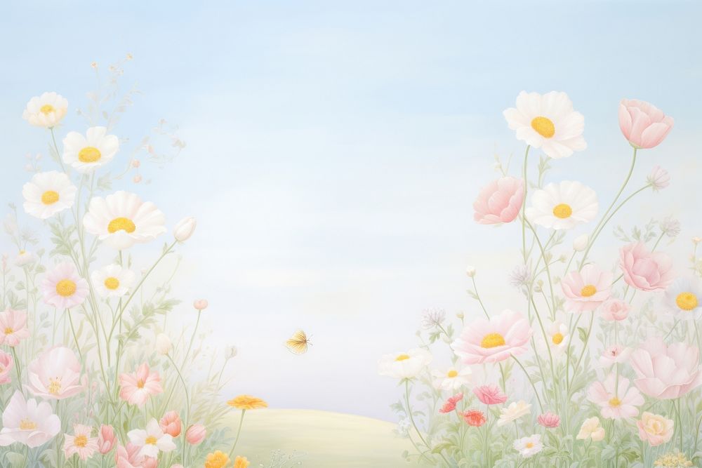 Painting of summer border backgrounds outdoors flower.