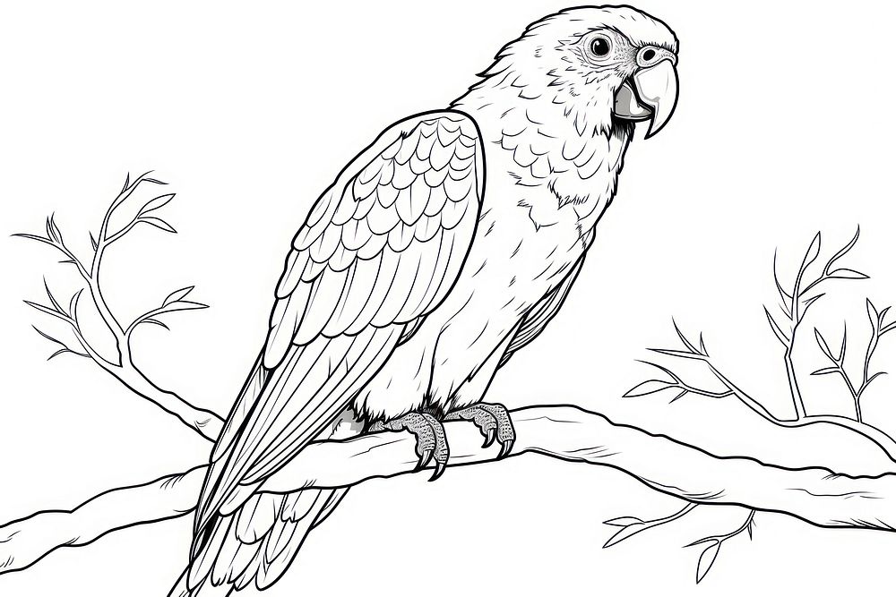 Parrot sketch drawing animal.