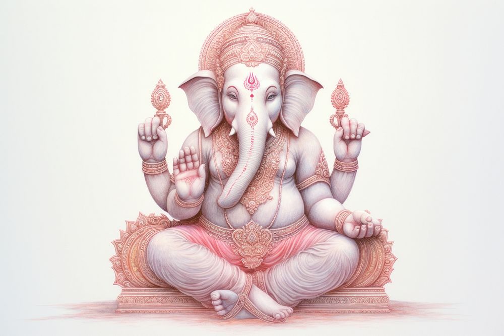 Ganesha representation spirituality cross-legged.