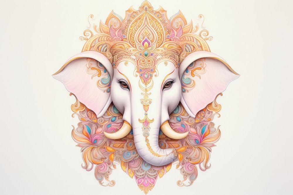 Ganesha elephant wildlife pattern.