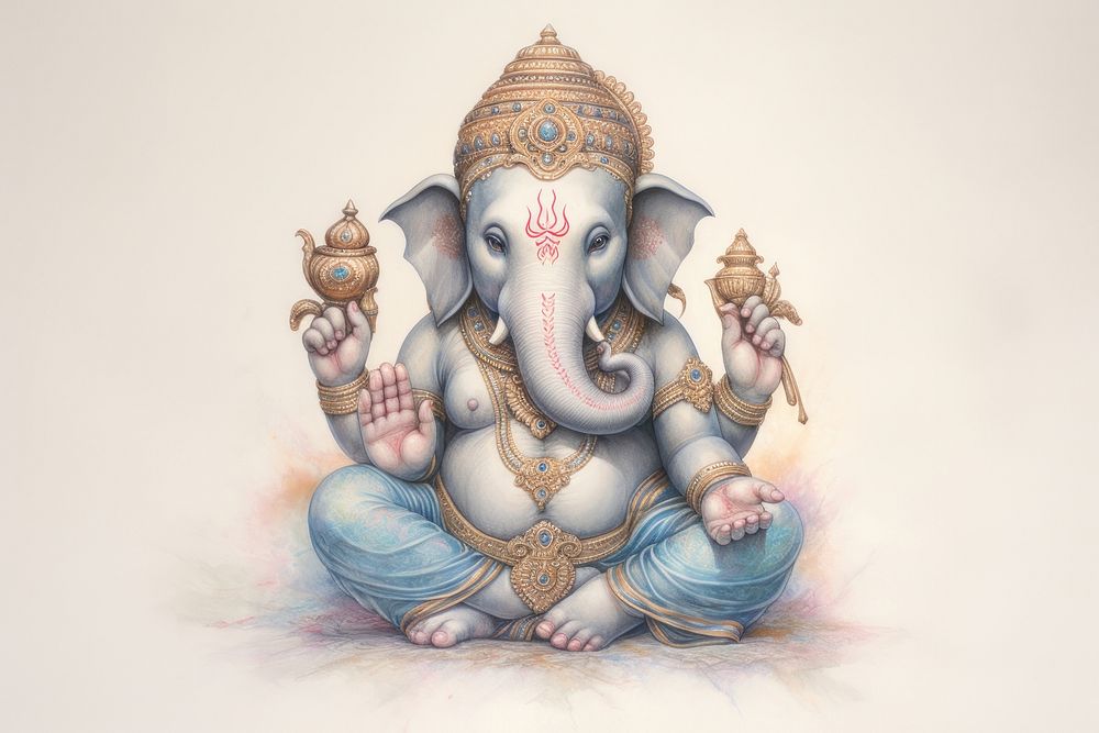 Ganesha representation spirituality cross-legged.