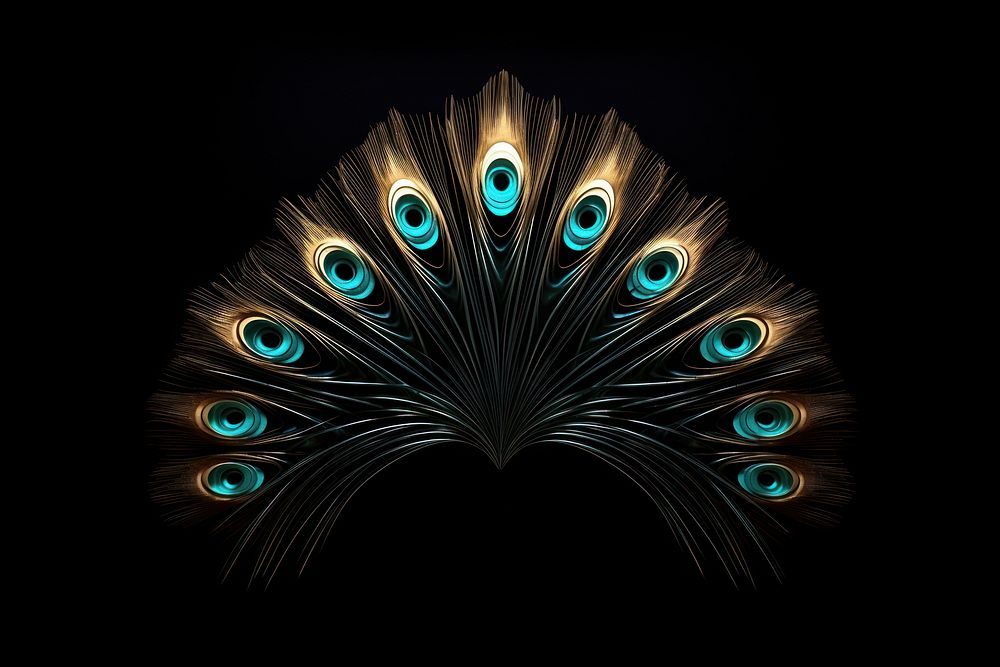Peacock shape sparkle light glitter pattern black bird.