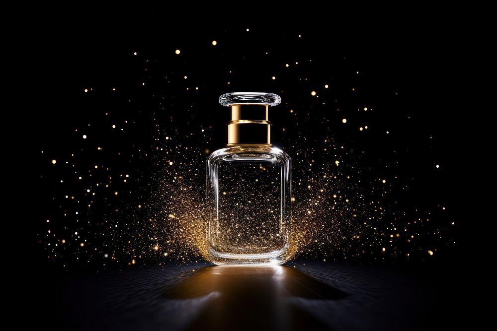 Perfume shape sparkle light glitter cosmetics bottle sparks.
