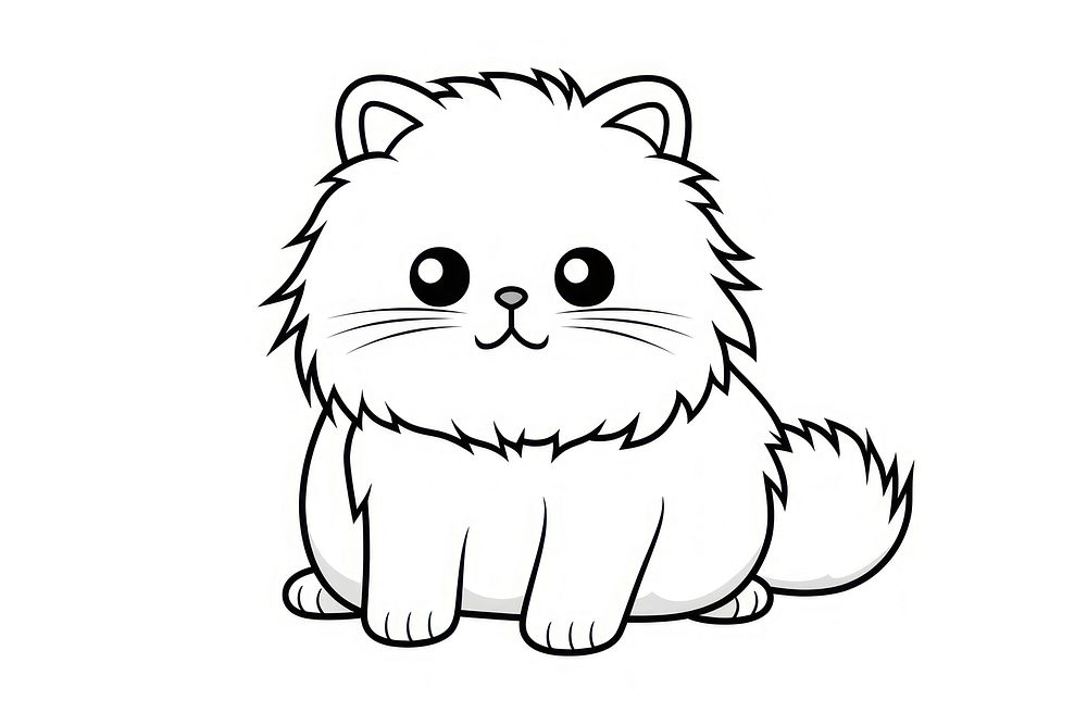 Persian cat sketch drawing animal.
