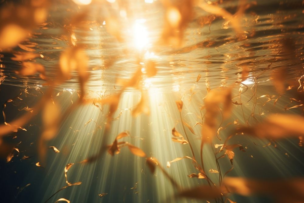 Underwater light leaks backgrounds underwater sunlight.