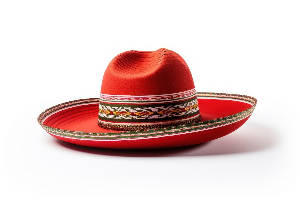 Mexico sombrero white background tradition.