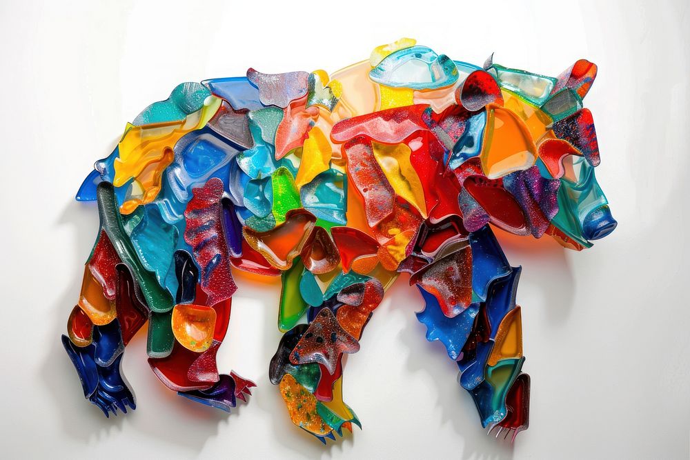 Bear origami art representation.