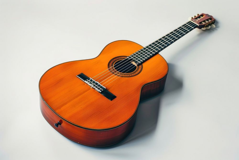 Classical acoustic guitar fretboard string music.