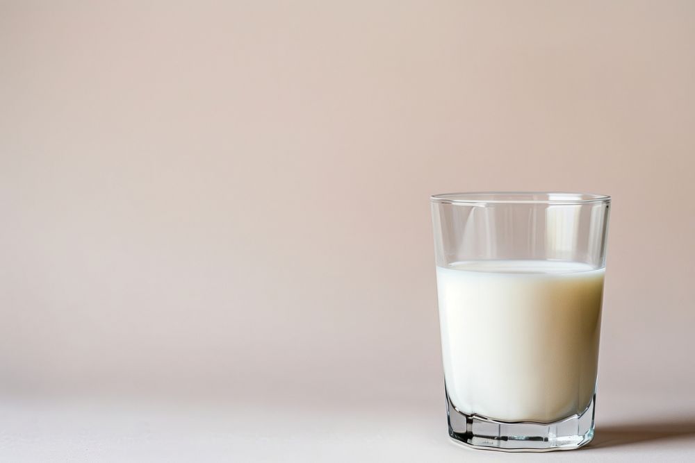 Glass of milk dairy drink refreshment.